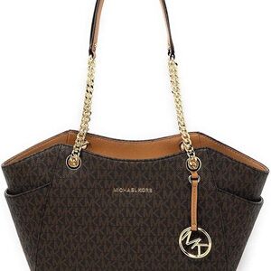 Michael Kors Signature Brown Tote with Gold Accents